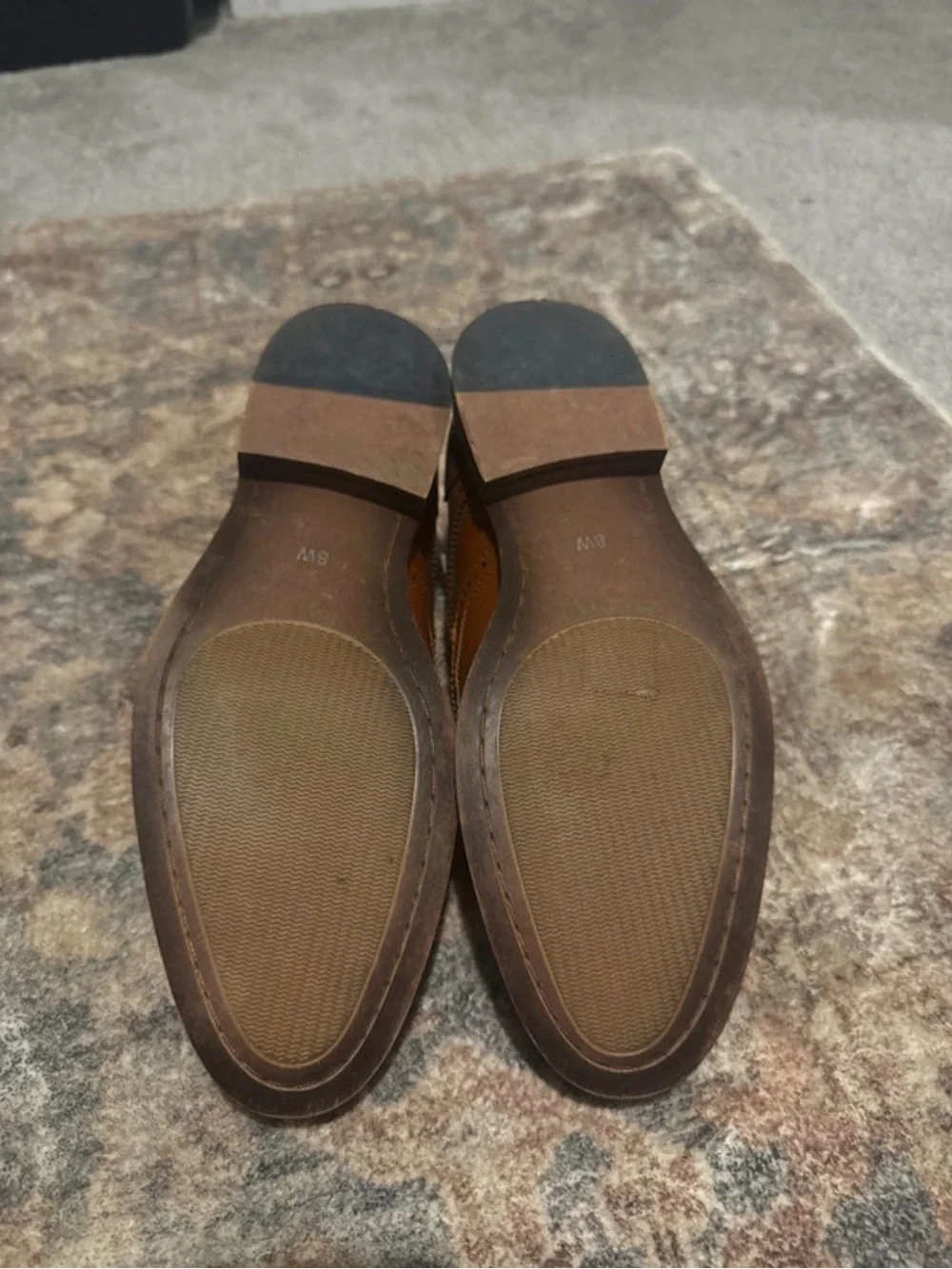 Men's Brown Leather Wingtip Derby Shoes